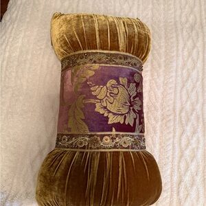 Dian Austin Gold and Purple Decorative Pillow Couture Royal Court